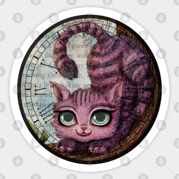 Cheshire's cat Sticker by belizabethg